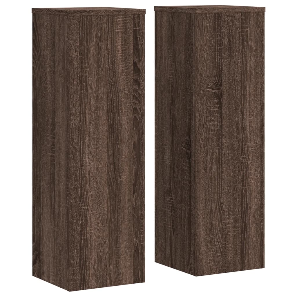 vidaXL Supports pour plantes 2 pcs chêne marron bois d'ingénierie