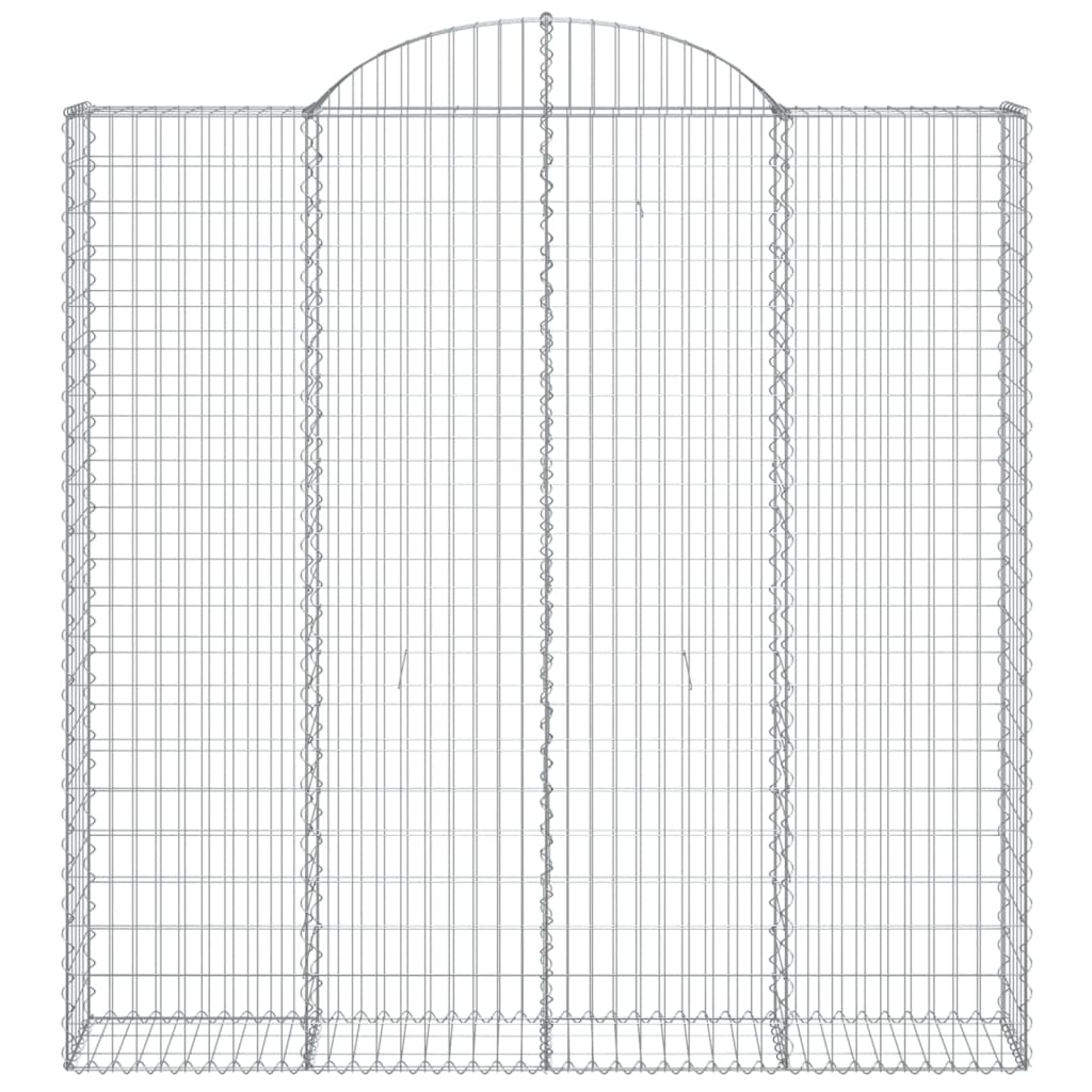 vidaXL Paniers à gabions arqués 3 pcs 200x30x200/220 cm fer galvanisé