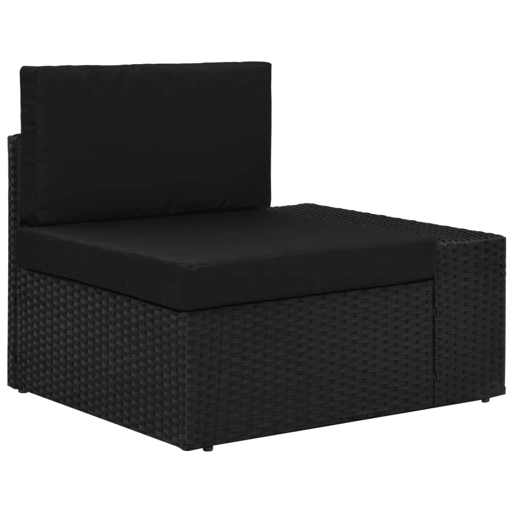 vidaXL Salon de jardin 8 pcs Résine tressée Noir