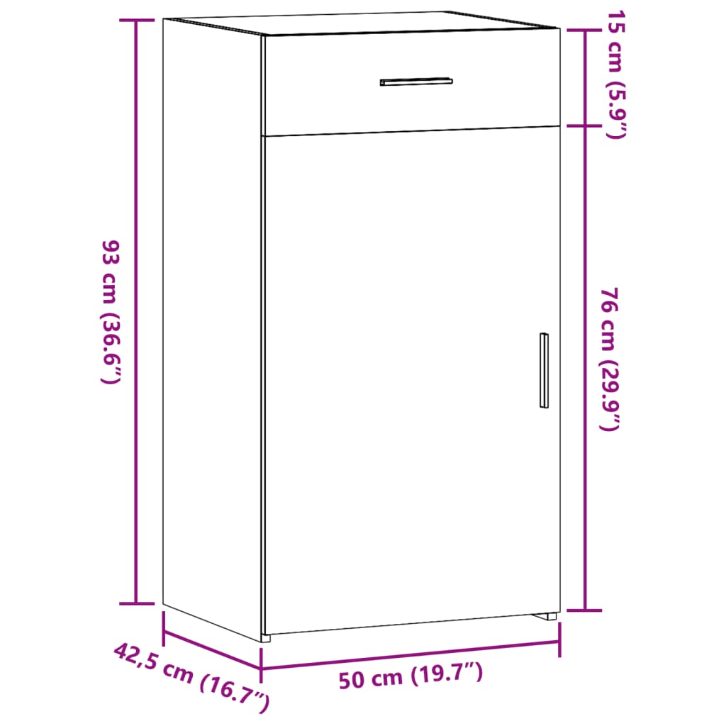 vidaXL Buffet chêne marron 50x42,5x93 cm bois d'ingénierie