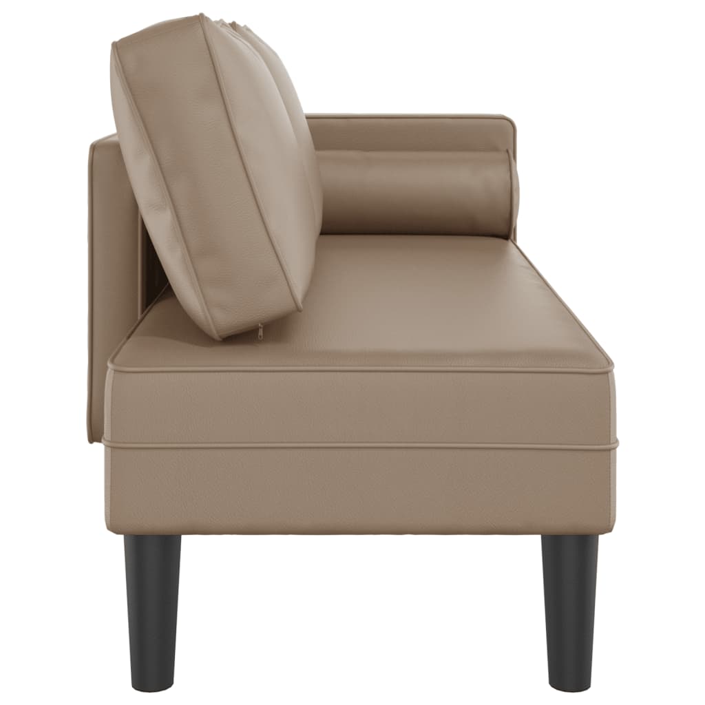 vidaXL Chaise longue avec coussins cappuccino similicuir