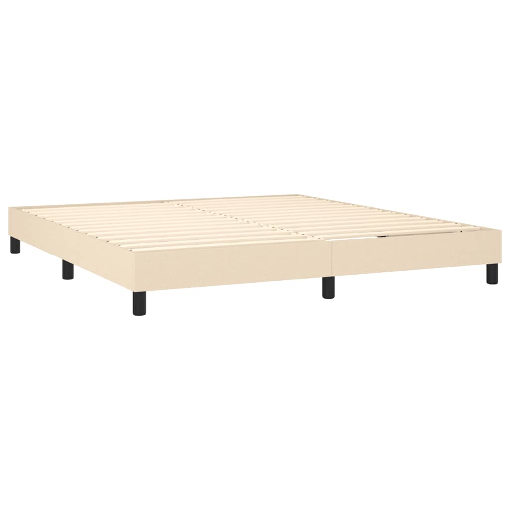 vidaXL Sommier à lattes de lit avec matelas Crème 160x200 cm Tissu