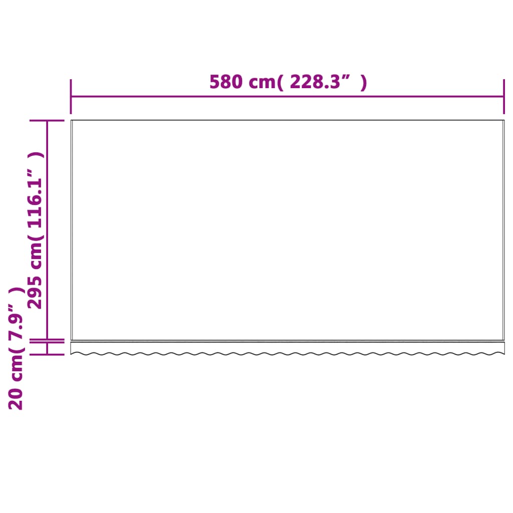 vidaXL Tissu de remplacement pour auvent rayures multicolores 6x3 m