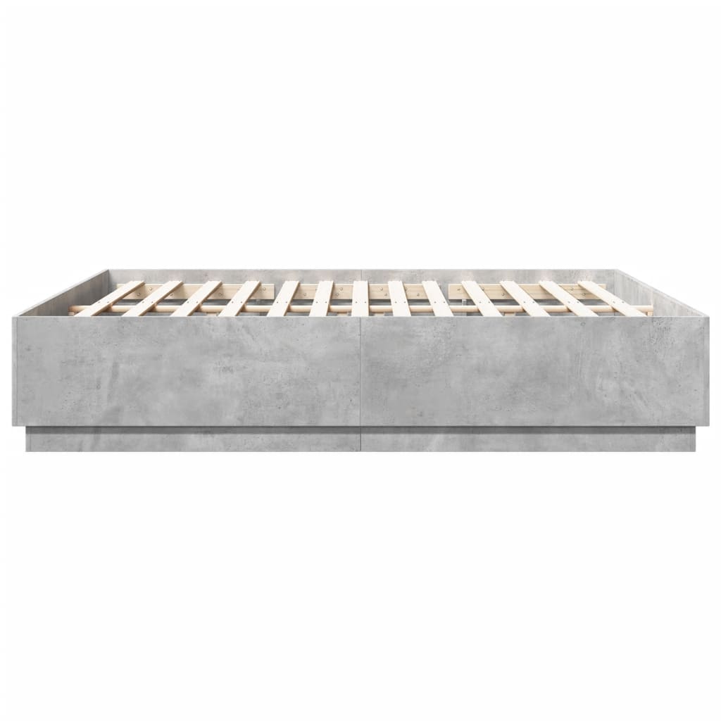 vidaXL Cadre de lit sans matelas gris béton 180x200 cm