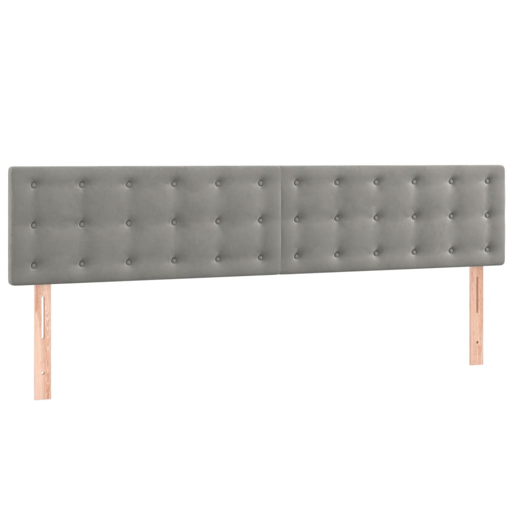 vidaXL Sommier à lattes de lit et matelas Gris clair 180x200cm Velours