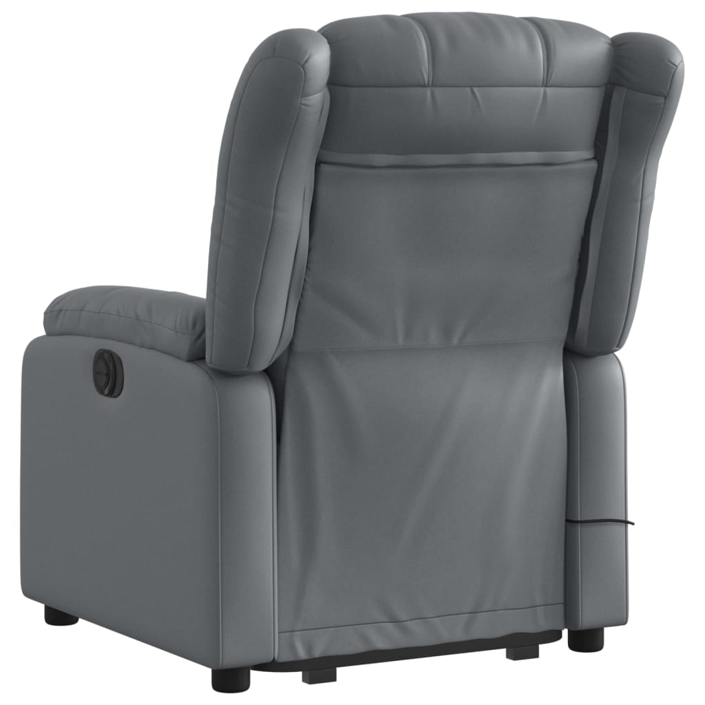 vidaXL Fauteuil inclinable de massage électrique gris similicuir