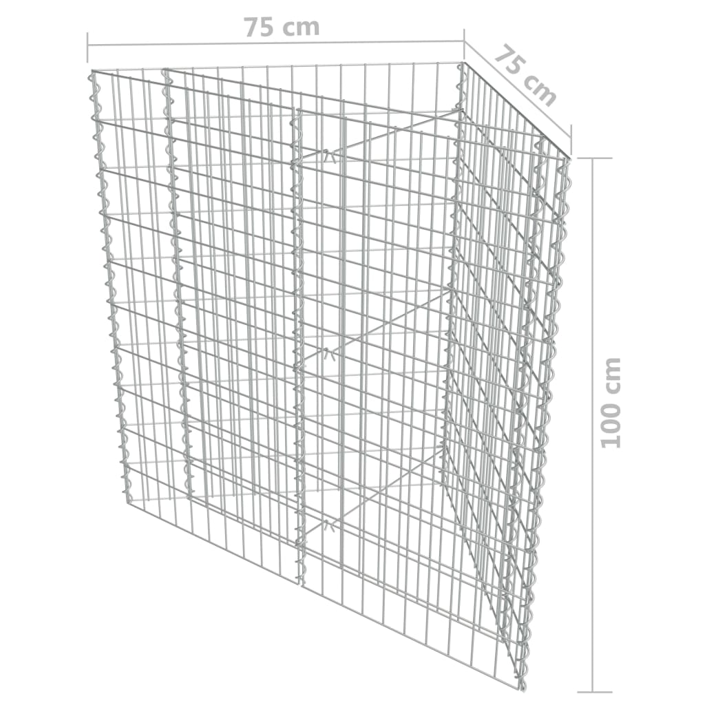 vidaXL Lit surélevé à gabion Acier galvanisé 75x75x100 cm