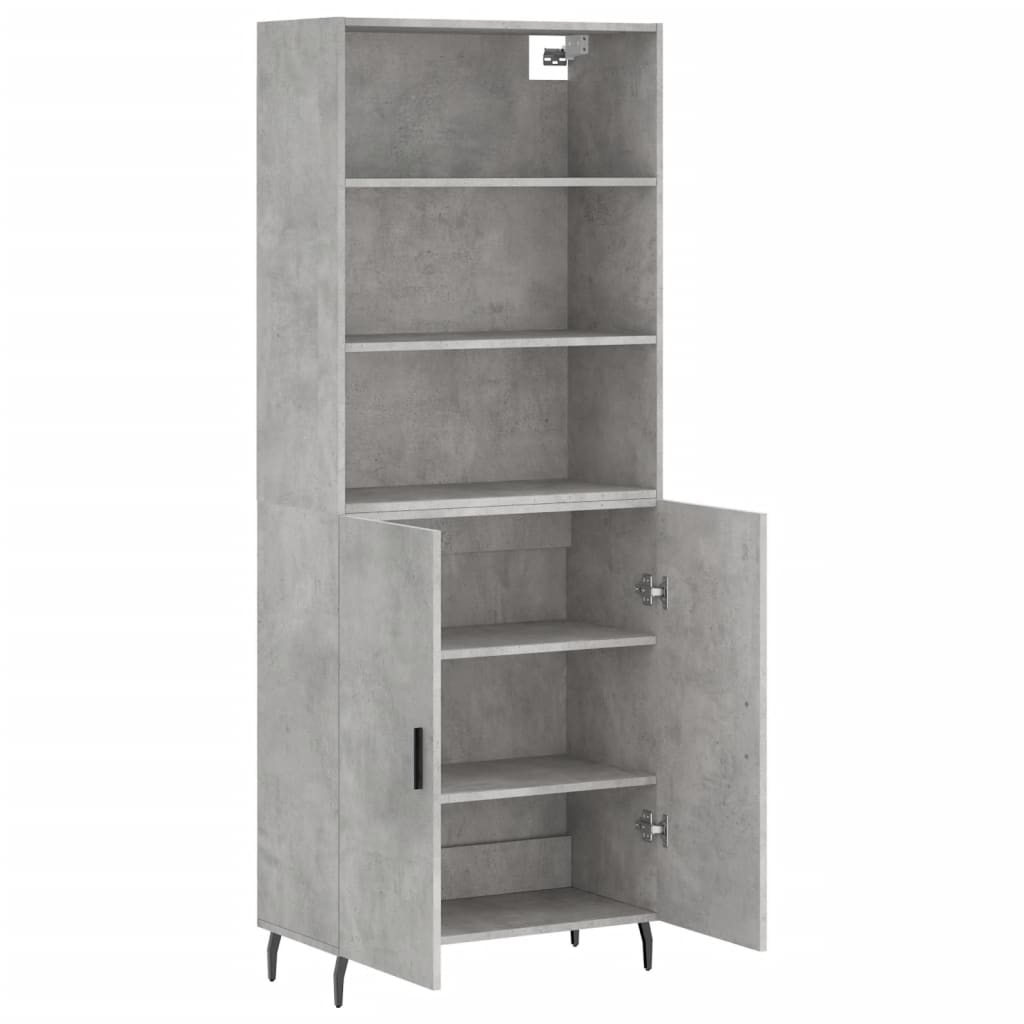 vidaXL Buffet haut Gris béton 69,5x34x180 cm Bois d'ingénierie