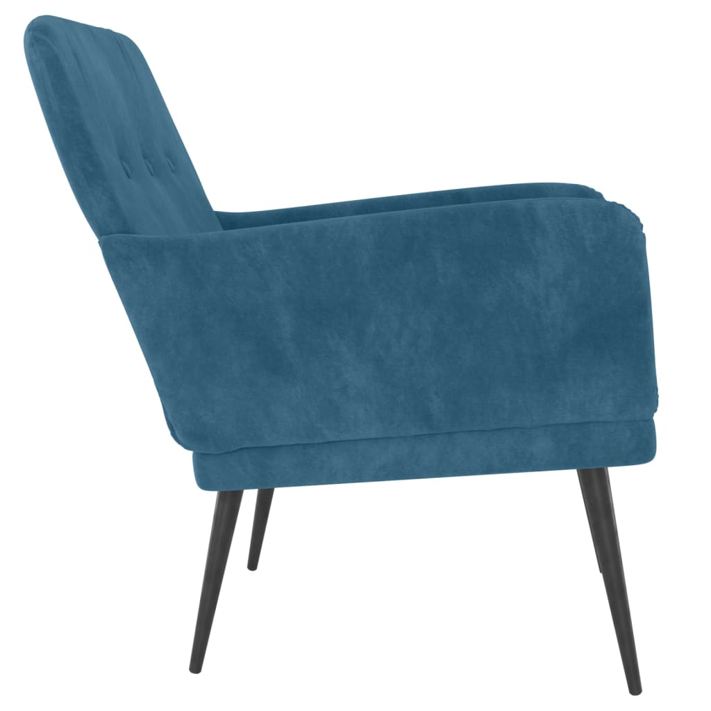 vidaXL Fauteuil Bleu 62x79x79 cm Velours