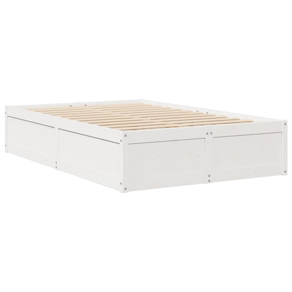 vidaXL Lit avec matelas blanc 120x200 cm bois massif de pin