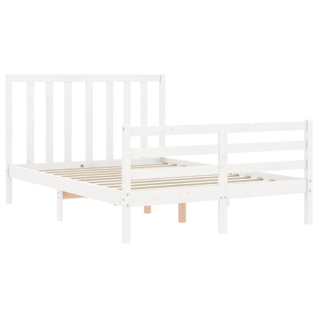 vidaXL Cadre de lit sans matelas blanc bois de pin massif