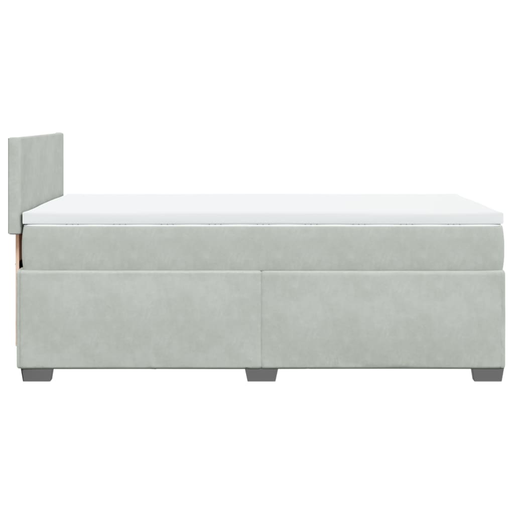 vidaXL Sommier à lattes de lit et matelas Gris clair 90x200 cm Velours