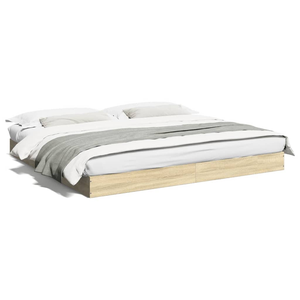 vidaXL Cadre de lit sans matelas chêne sonoma 200x200 cm