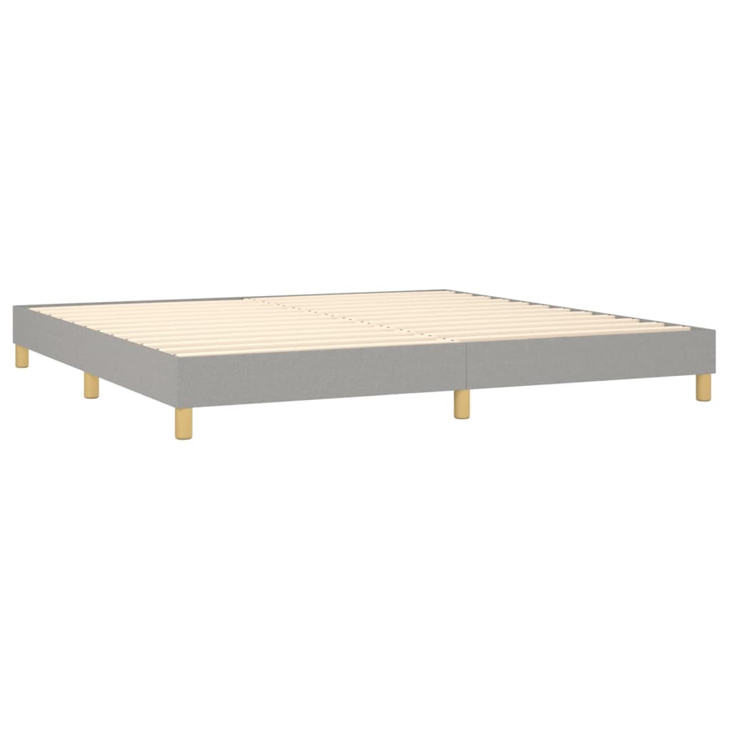 vidaXL Sommier à lattes de lit avec matelas Gris clair 200x200cm Tissu