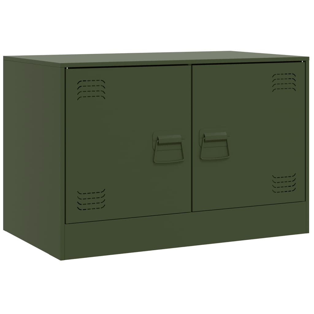 vidaXL Meuble TV vert olive 67x39x44 cm acier