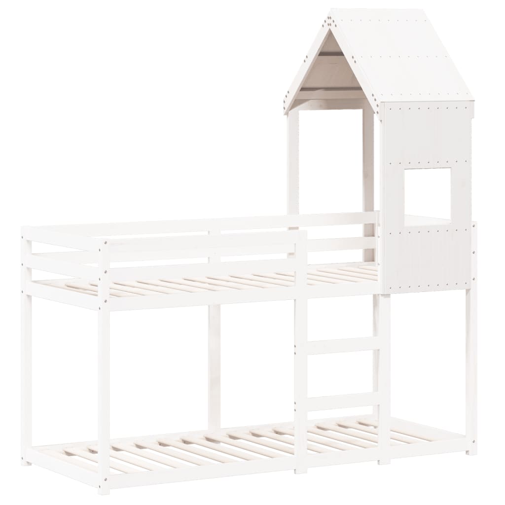 vidaXL Toit de lit pour enfants blanc 55x84x132 cm bois de pin massif