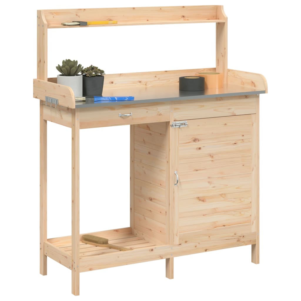 vidaXL Table de rempotage avec armoire bois massif de sapin