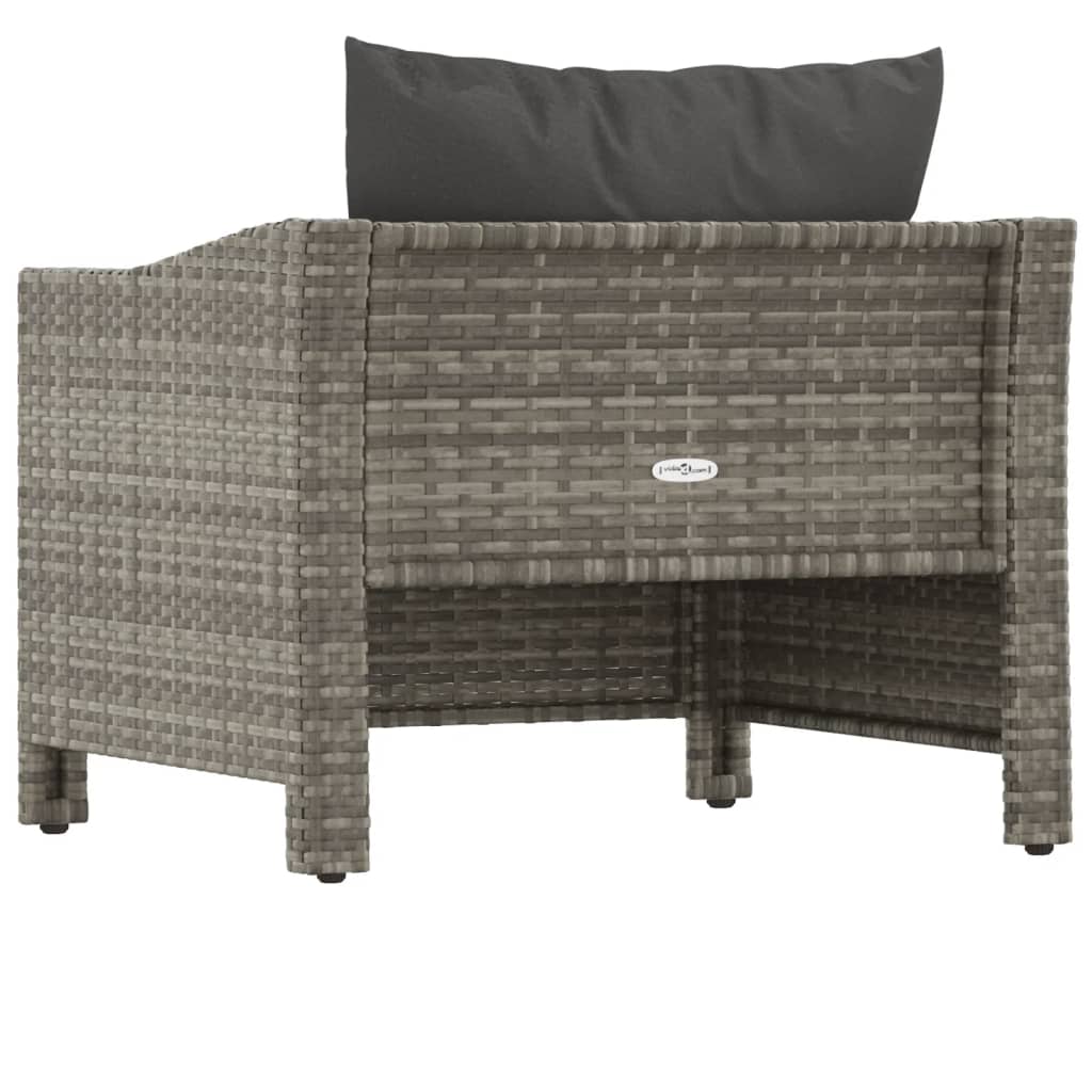 vidaXL Fauteuil de jardin avec coussin Gris Résine tressée