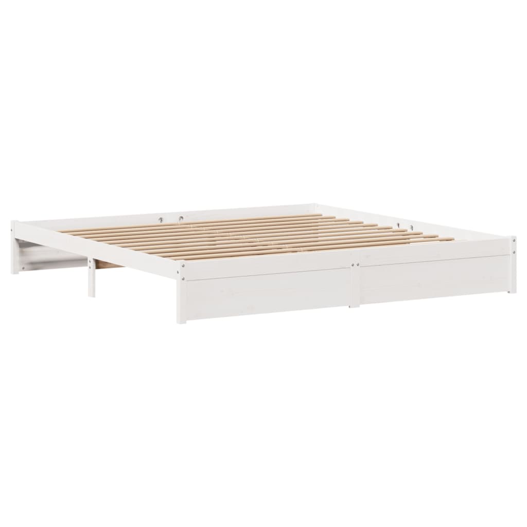 vidaXL Cadre de lit sans matelas blanc 180x200 cm bois massif de pin