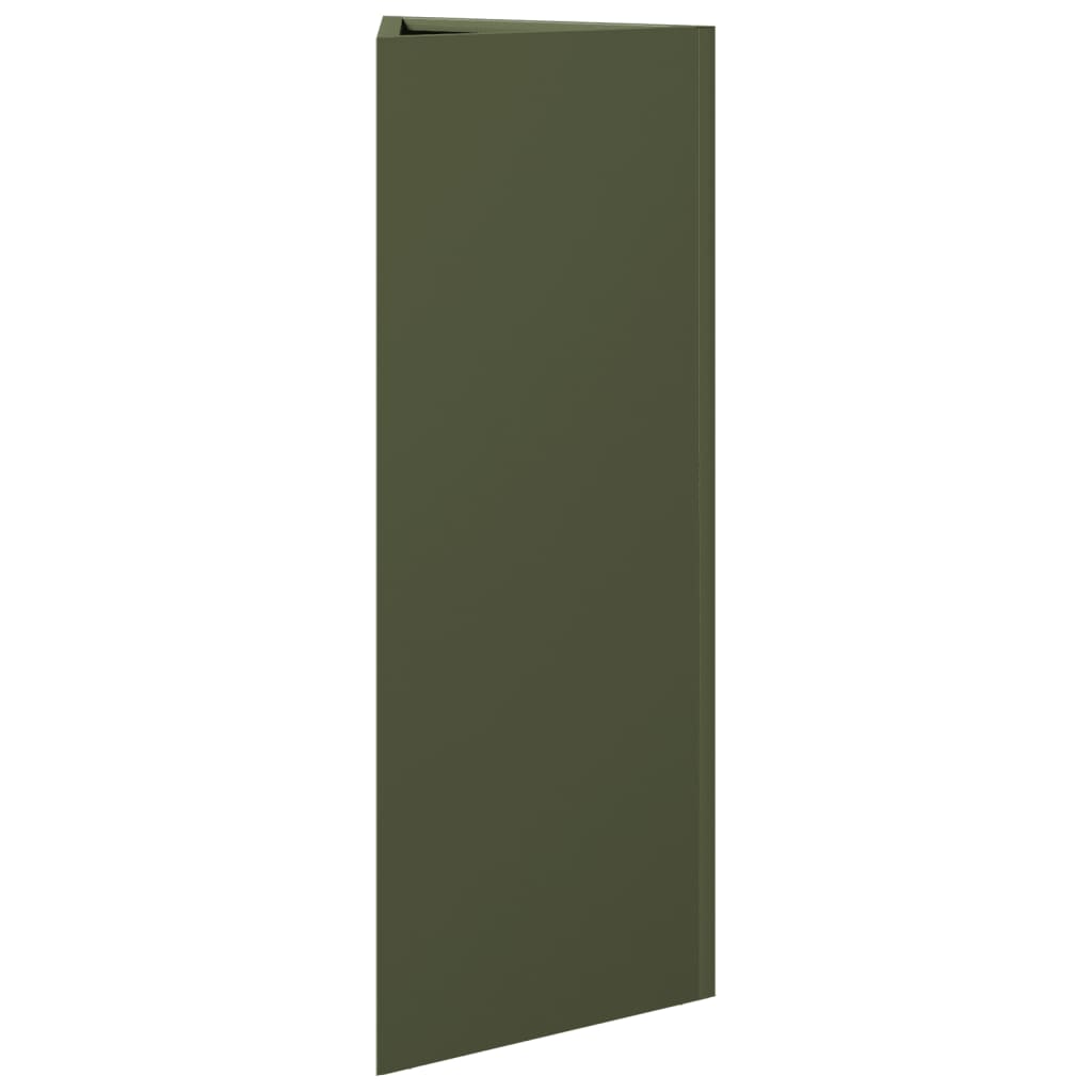 vidaXL Jardinière vert olive triangulaire 30x26x75 cm acier