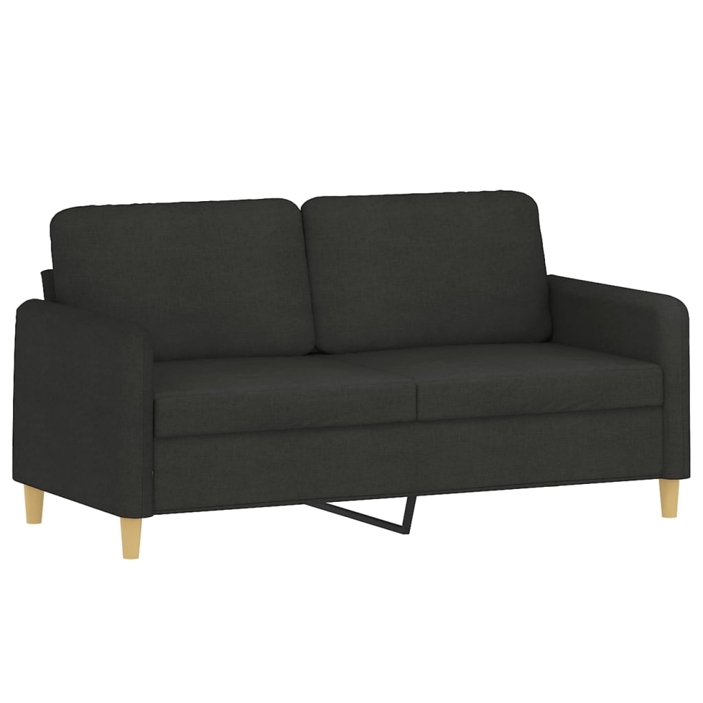 vidaXL Canapé à 2 places Noir 140 cm Tissu