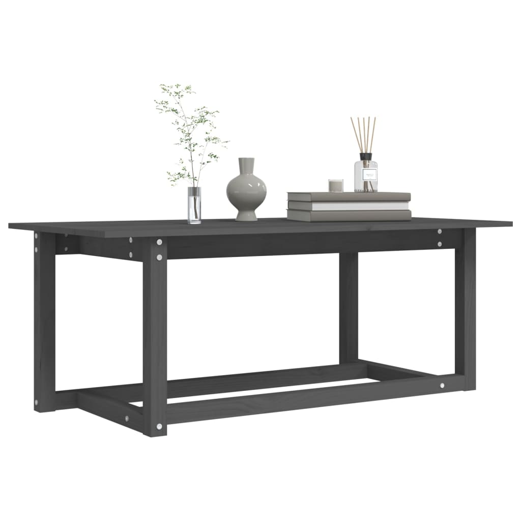 vidaXL Table basse Gris 110x55x45 cm Bois massif de pin