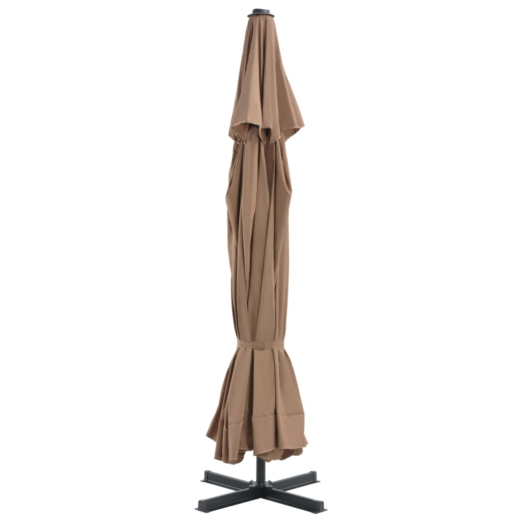 vidaXL Parasol de jardin avec base portable taupe