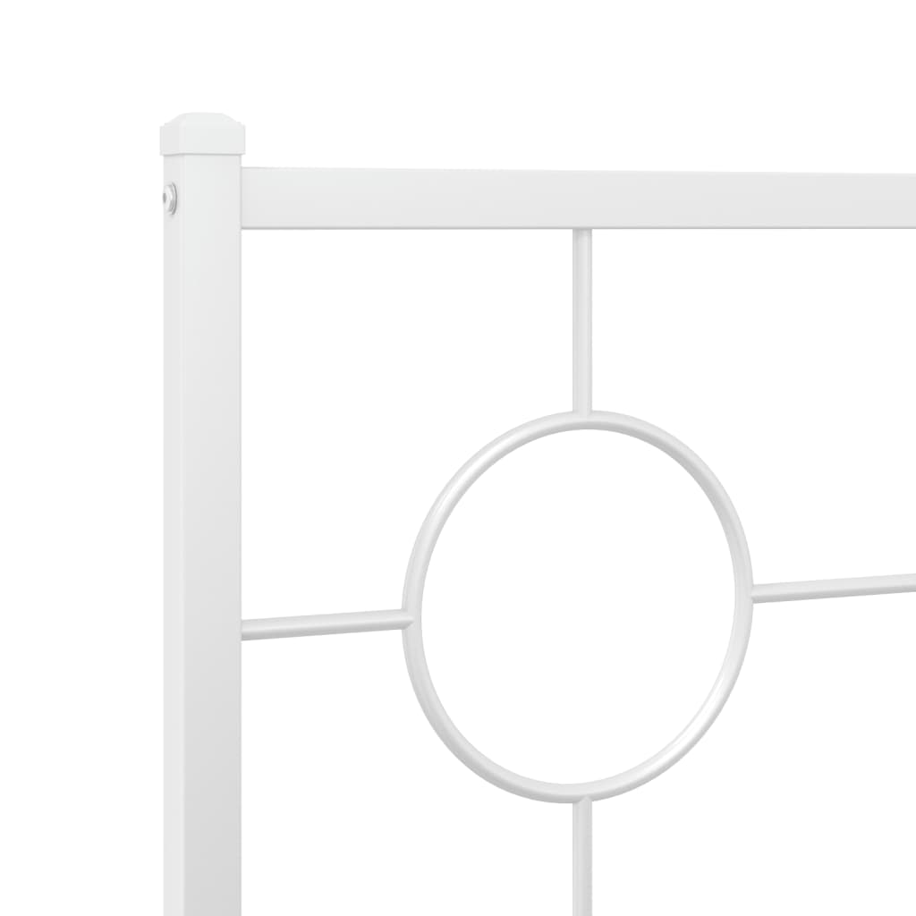 vidaXL Cadre de lit métal sans matelas et pied de lit blanc 107x203 cm