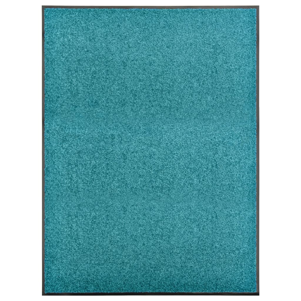 vidaXL Paillasson lavable Cyan 90x120 cm