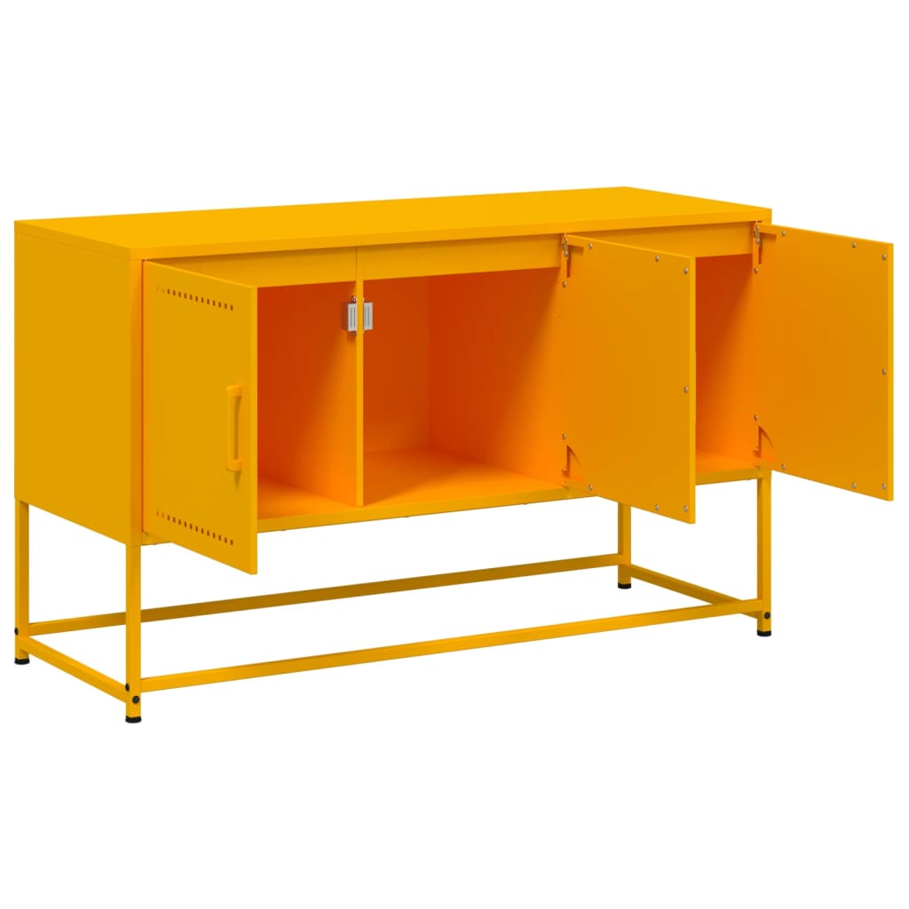 vidaXL Meuble TV jaune moutarde 100,5x39x60,5 cm acier