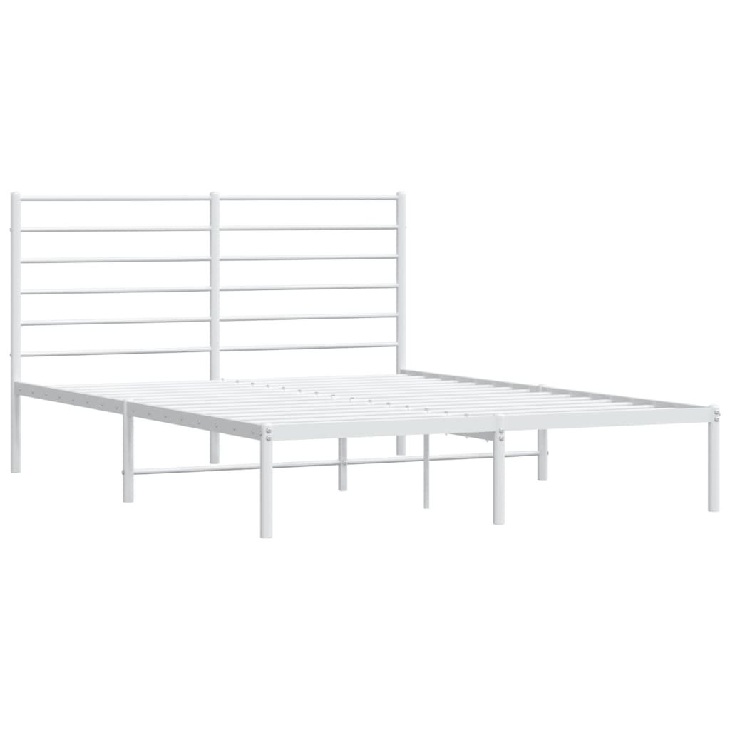 vidaXL Cadre de lit métal sans matelas et tête de lit blanc 140x200 cm