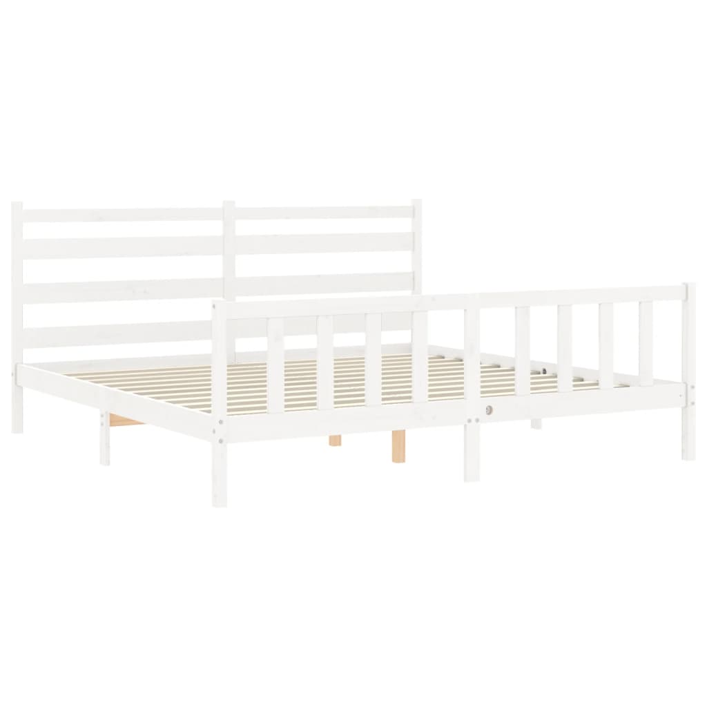 vidaXL Cadre de lit sans matelas blanc bois de pin massif