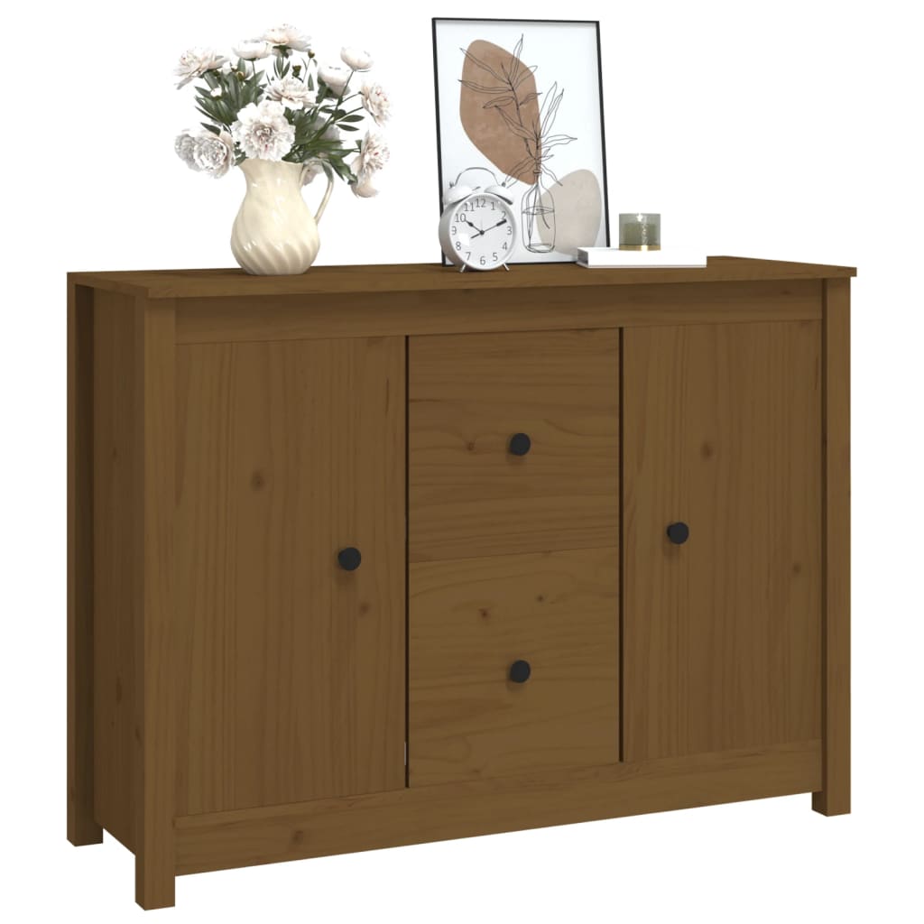 vidaXL Buffet Marron miel 100x35x74 cm Bois massif de pin