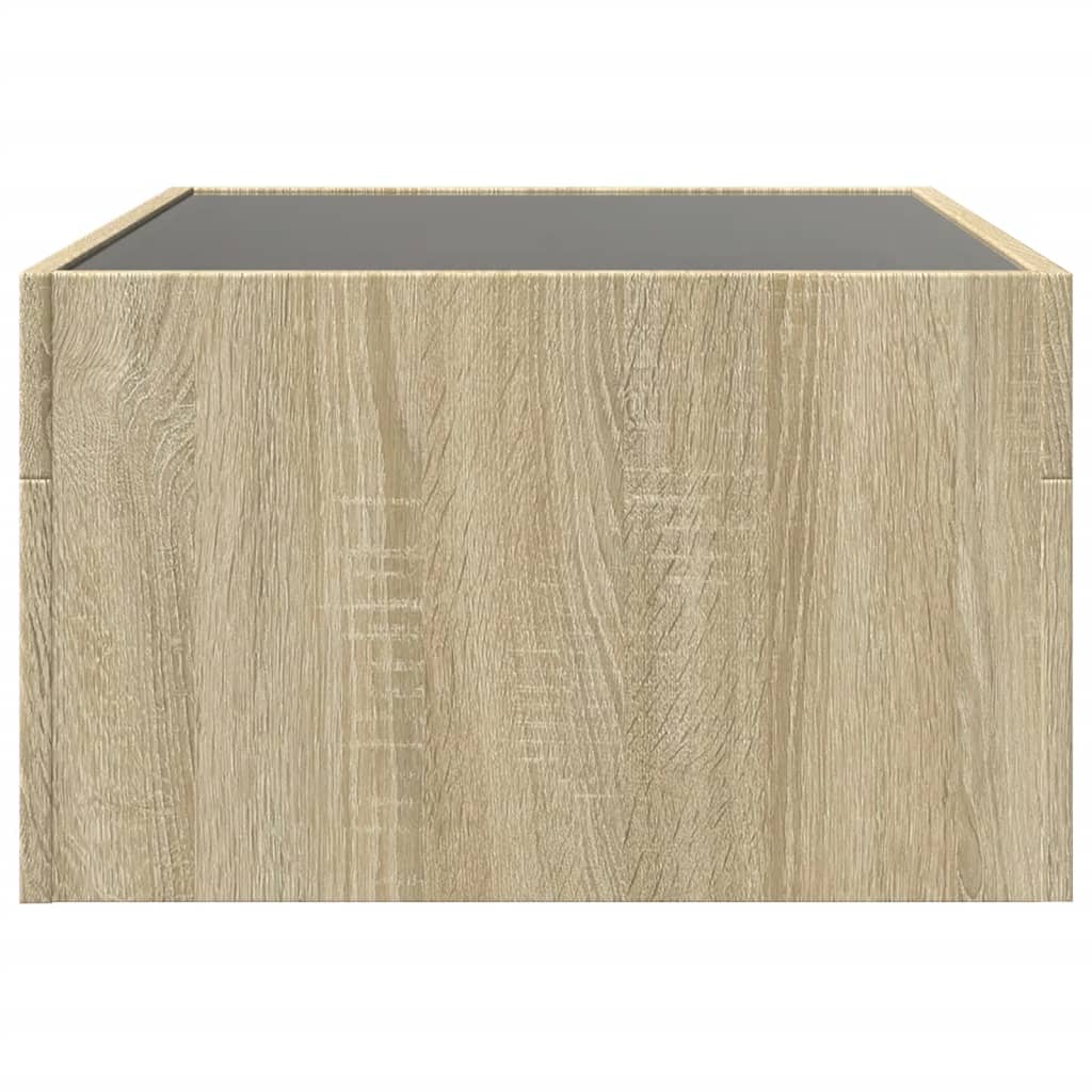 vidaXL Table basse avec LED infini chêne sonoma 70x50x30 cm