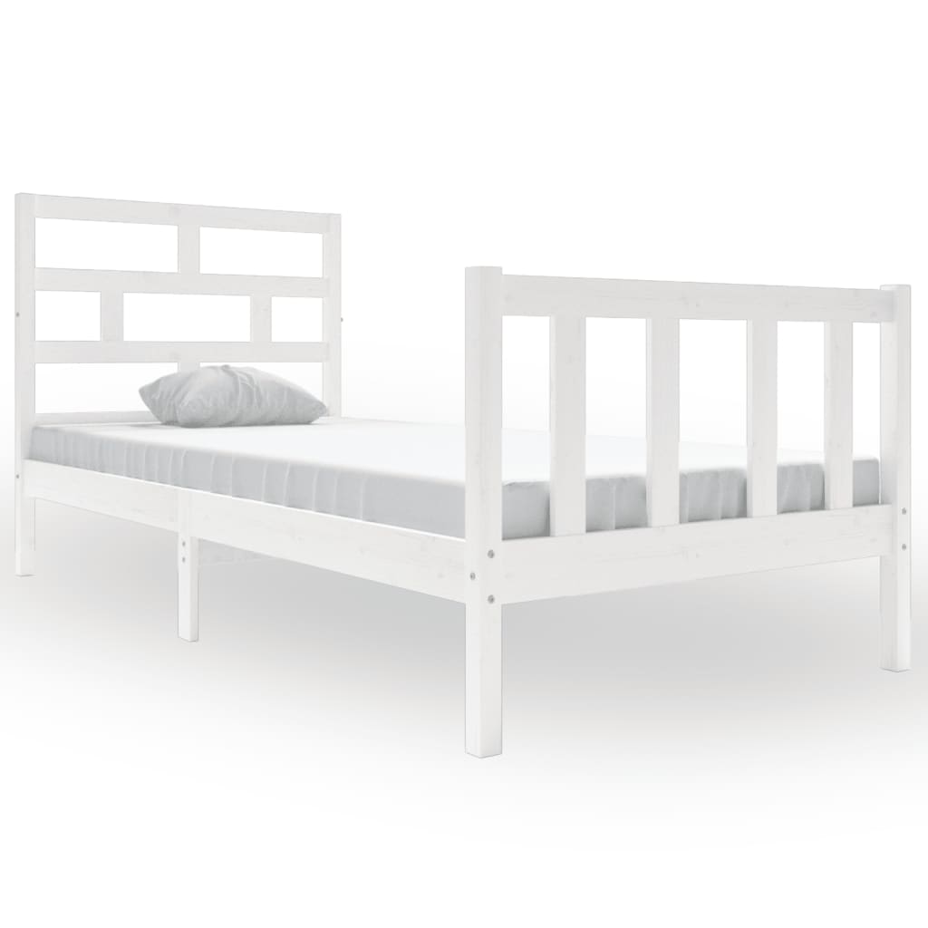 vidaXL Cadre de lit sans matelas blanc bois massif 90x200 cm