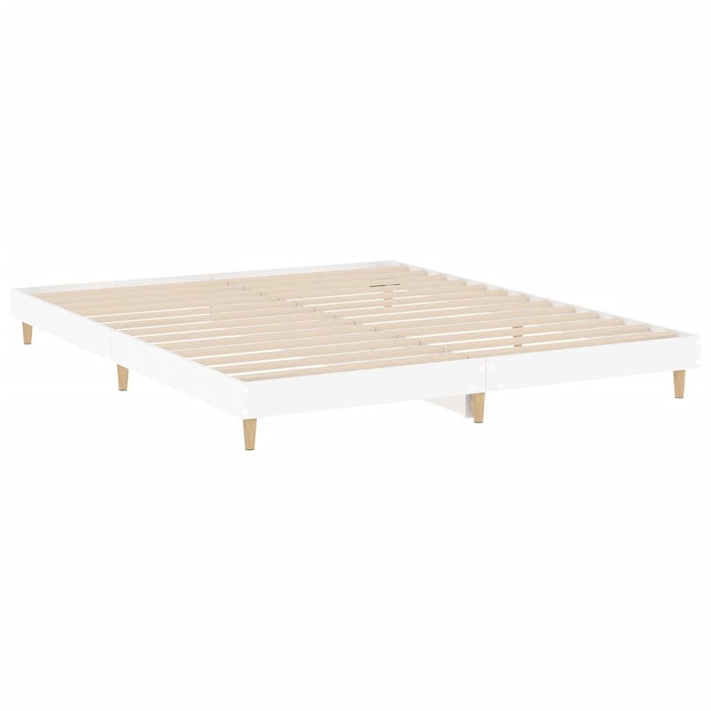 vidaXL Cadre de lit sans matelas blanc 180x200 cm bois d'ingénierie