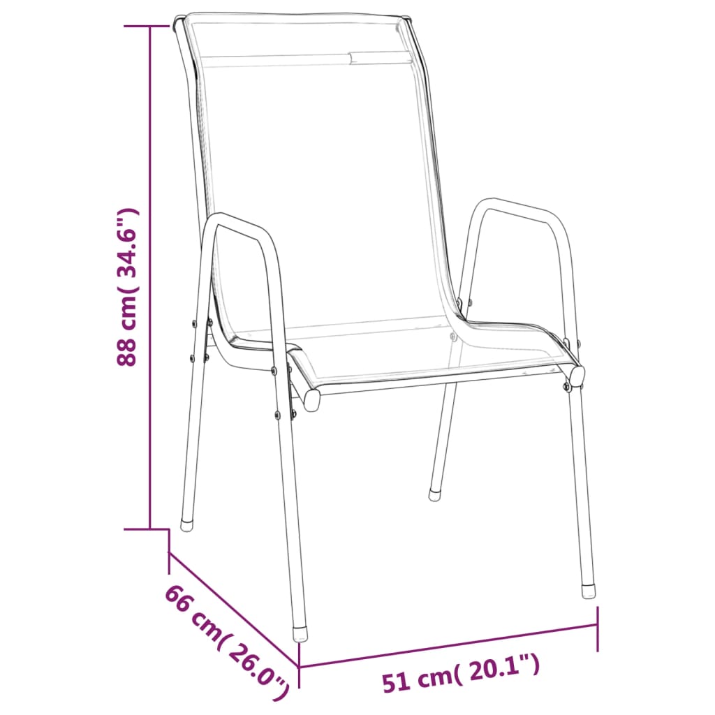 vidaXL Ensemble à manger de jardin 7 pcs noir textilène et acier