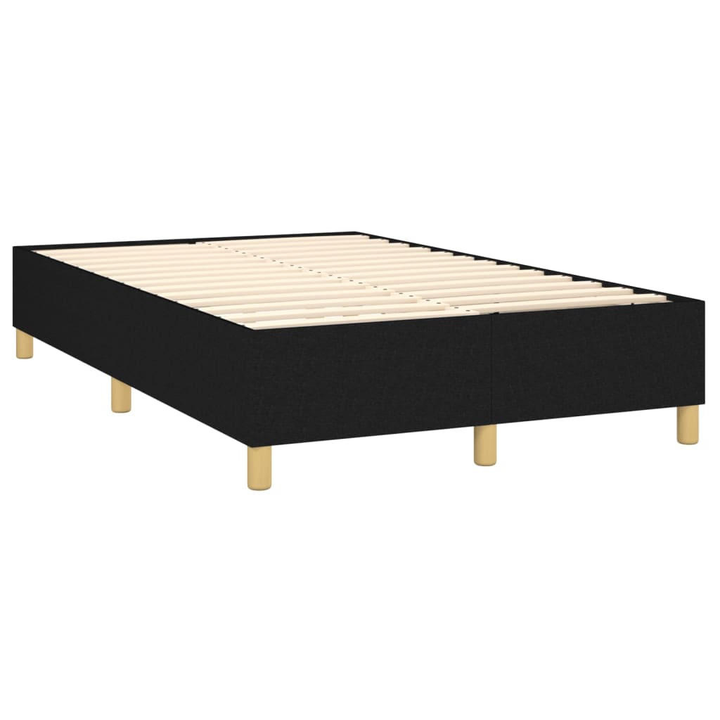 vidaXL Sommier à lattes de lit et matelas et LED Noir 120x200 cm Tissu