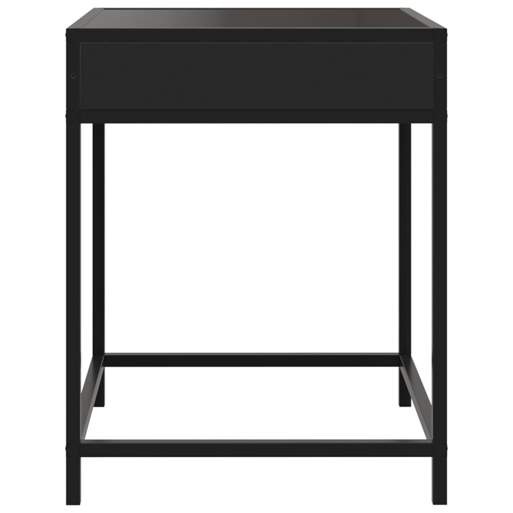 vidaXL Table de chevet avec LED infini noir 40x40x51 cm