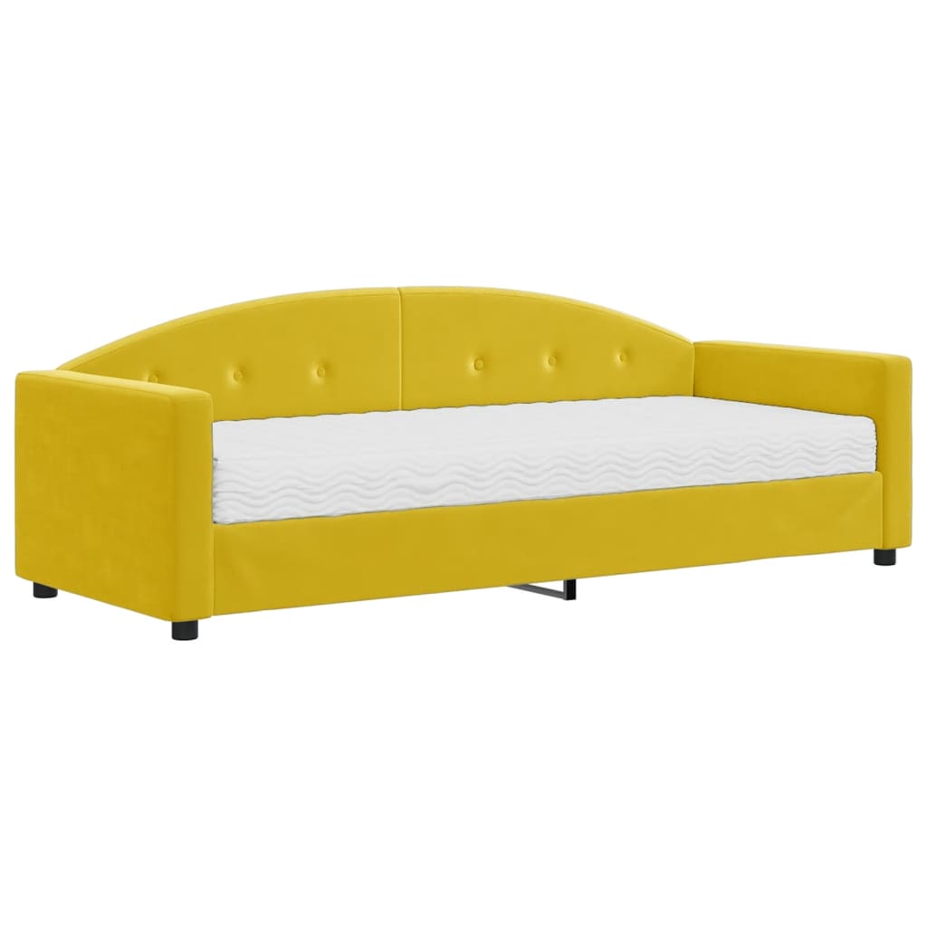 vidaXL Lit de jour avec matelas jaune 80x200 cm velours