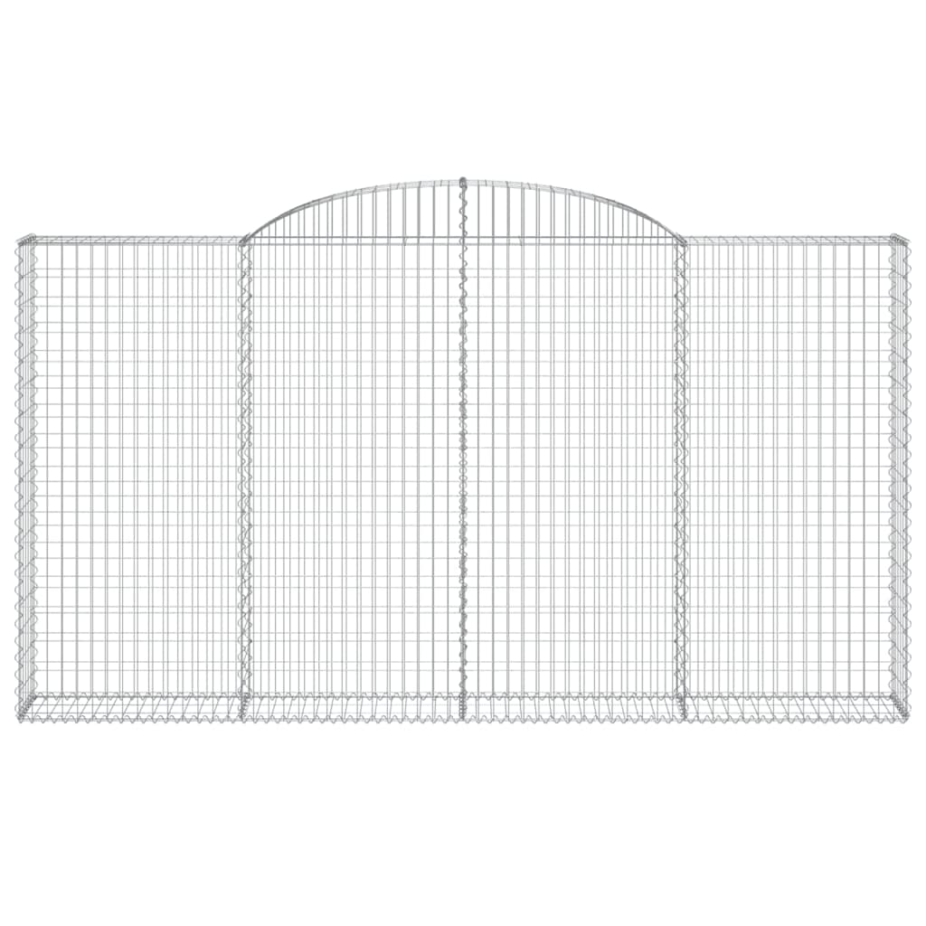 vidaXL Paniers à gabions arqués 2 pcs 300x30x160/180 cm fer galvanisé