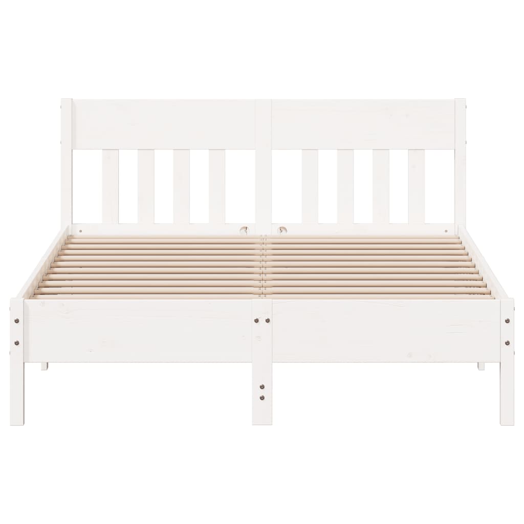 vidaXL Cadre de lit sans matelas blanc 140x200 cm bois de pin massif