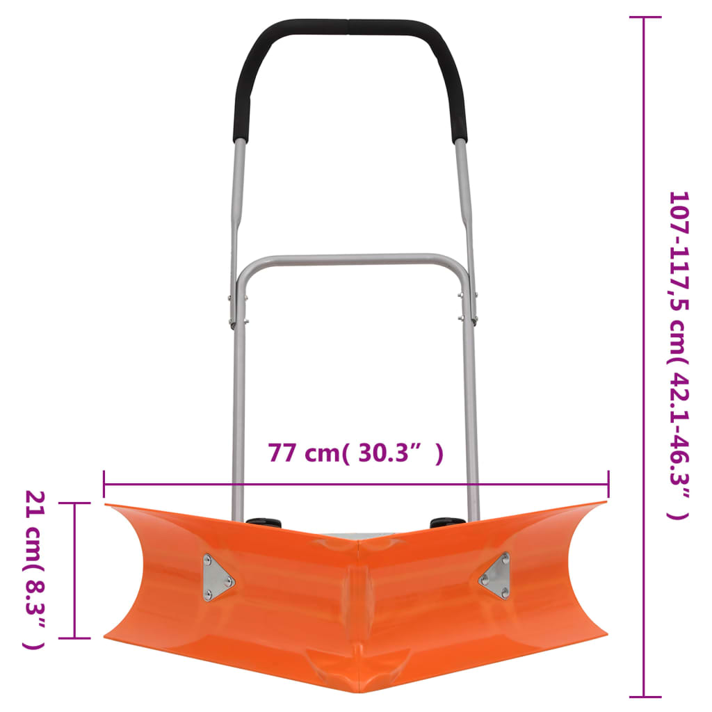 vidaXL Pelle à neige double angle avec poignée extensible orange acier