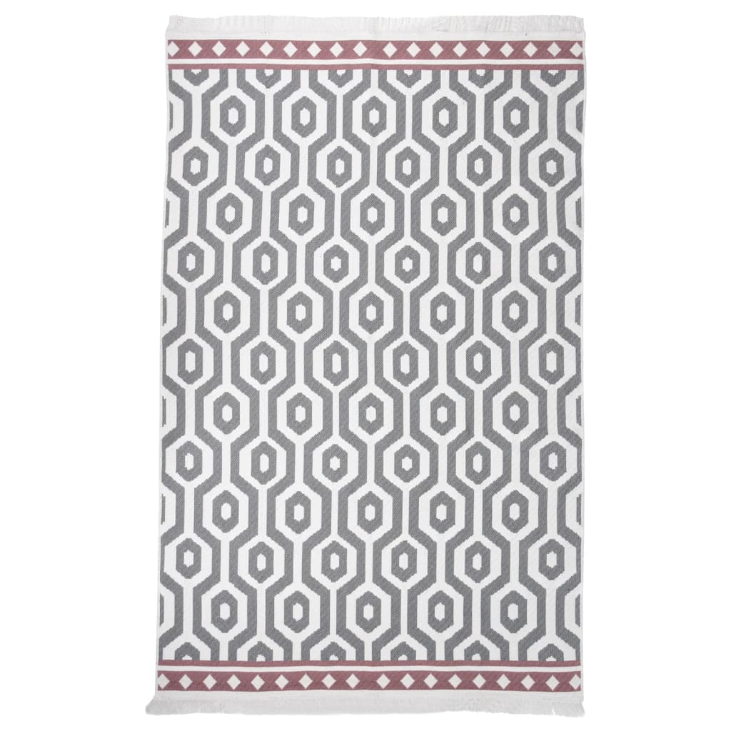 vidaXL Tapis Gris 160x230 cm Coton