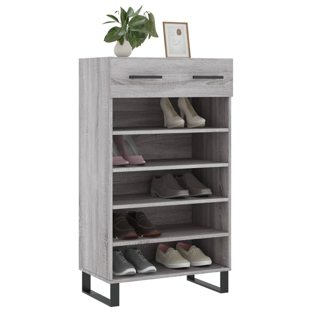 vidaXL Armoire à chaussures sonoma gris 60x35x105 cm bois d'ingénierie