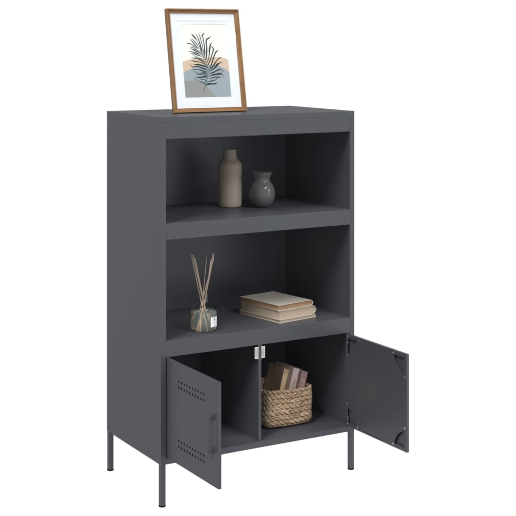 vidaXL Buffet haut anthracite 68x39x113 cm acier