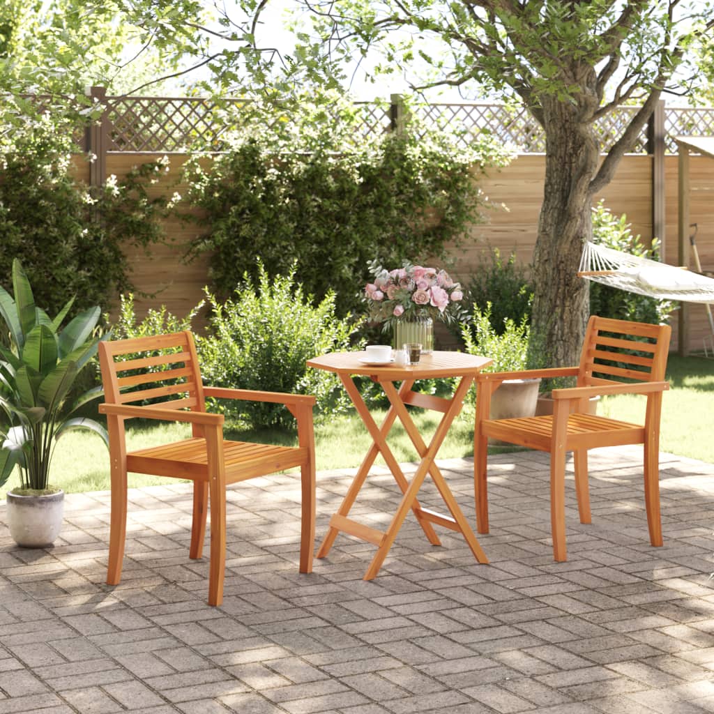 vidaXL Table pliable de jardin Ø70x75 cm bois d'acacia massif