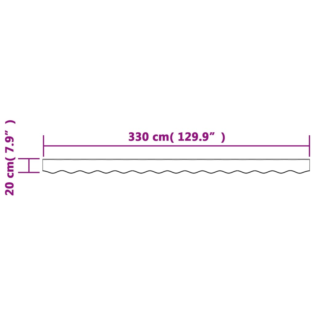 vidaXL Tissu de remplacement de cantonnière d’auvent multicolore 3,5 m