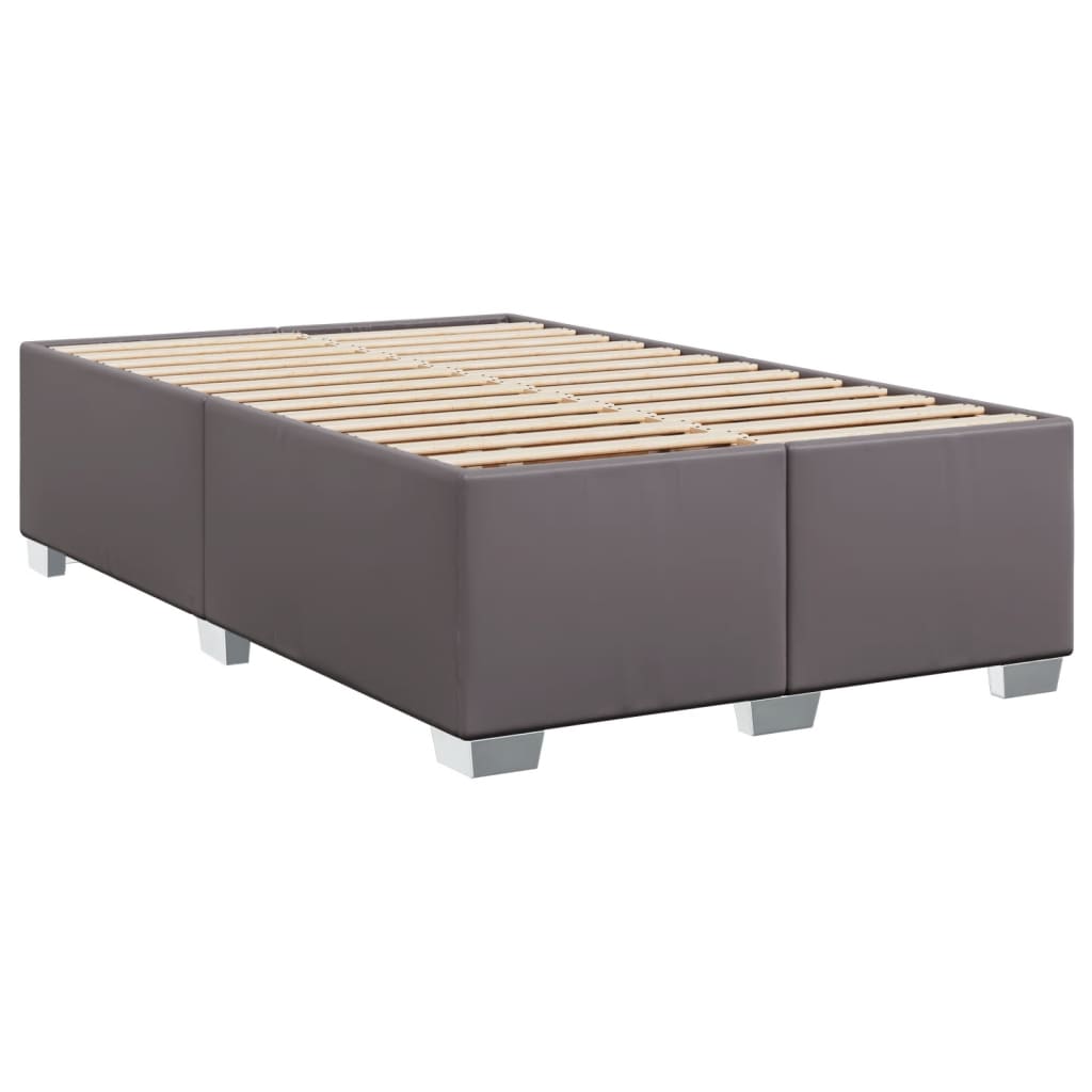 vidaXL Sommier à lattes de lit avec matelas gris 120x190 cm similicuir