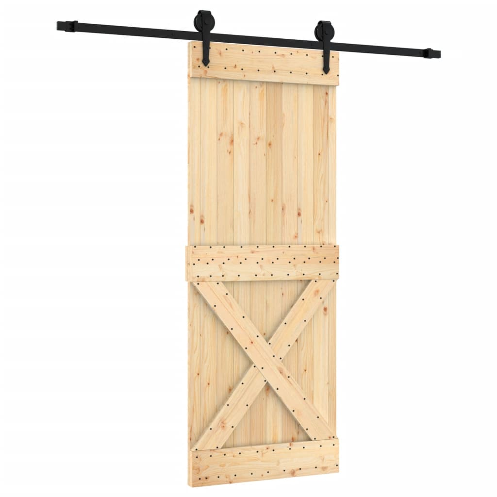 vidaXL Porte coulissante et kit de quincaillerie 80x210 cm pin massif